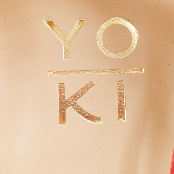 Yoki Womans Nolan 30 Fabric Lace Up High Heel Platform Sandals Red  Sz 8 M NEW - Picture 8 of 9